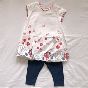 Catimini Dress and Leggings 9M
